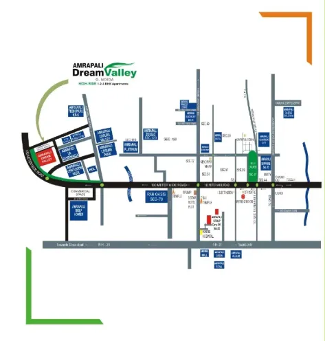 Amrapali Dream Valley Location Map