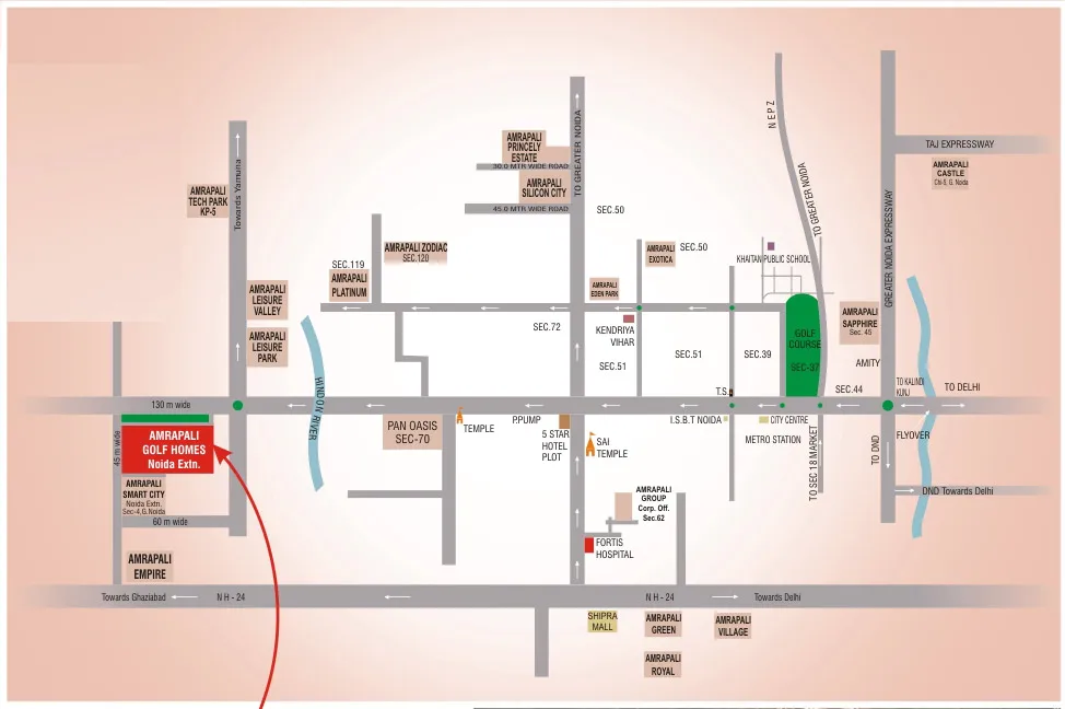 Amrapali Golf Homes Location Map