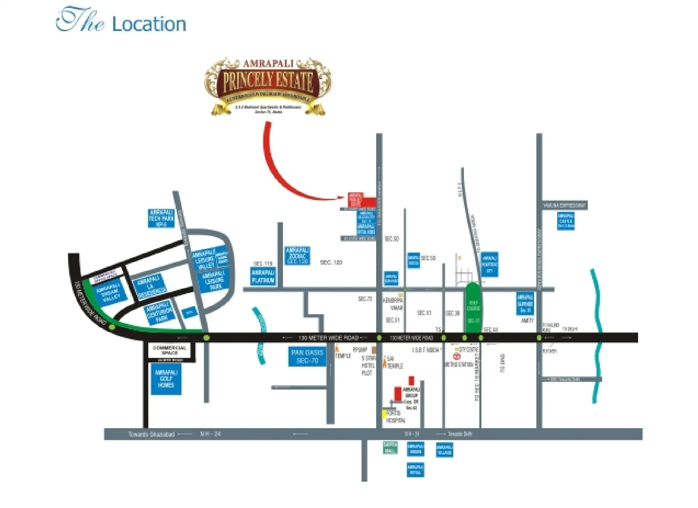 Amrapali Princely Estate Location Map