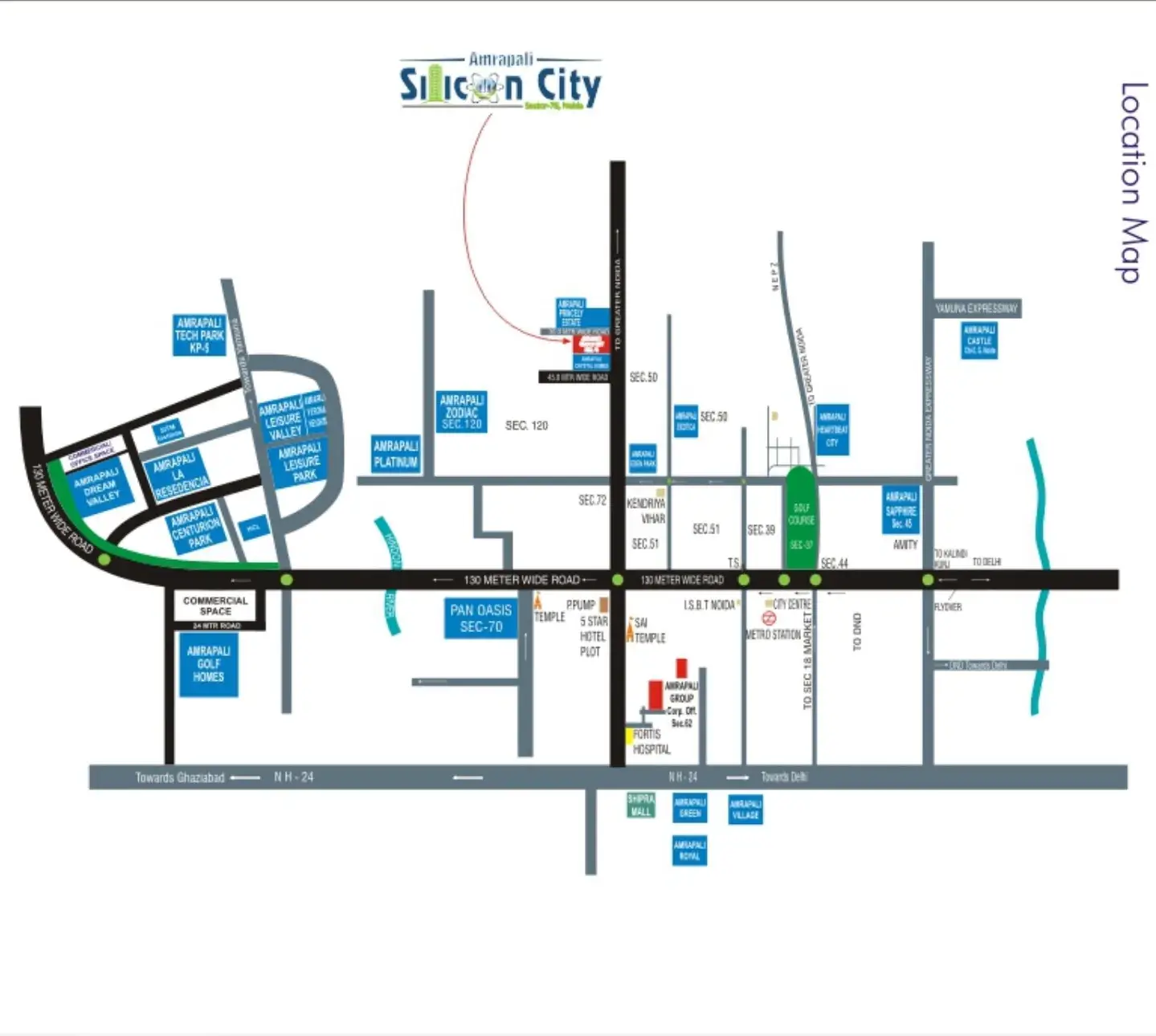 Amrapali Silicon City Location Map